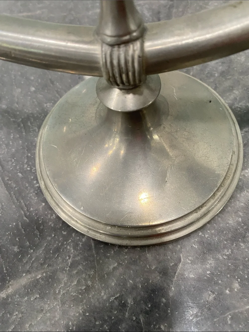 Classic Three-Arm Silver Candle Holder - Pewter Finish